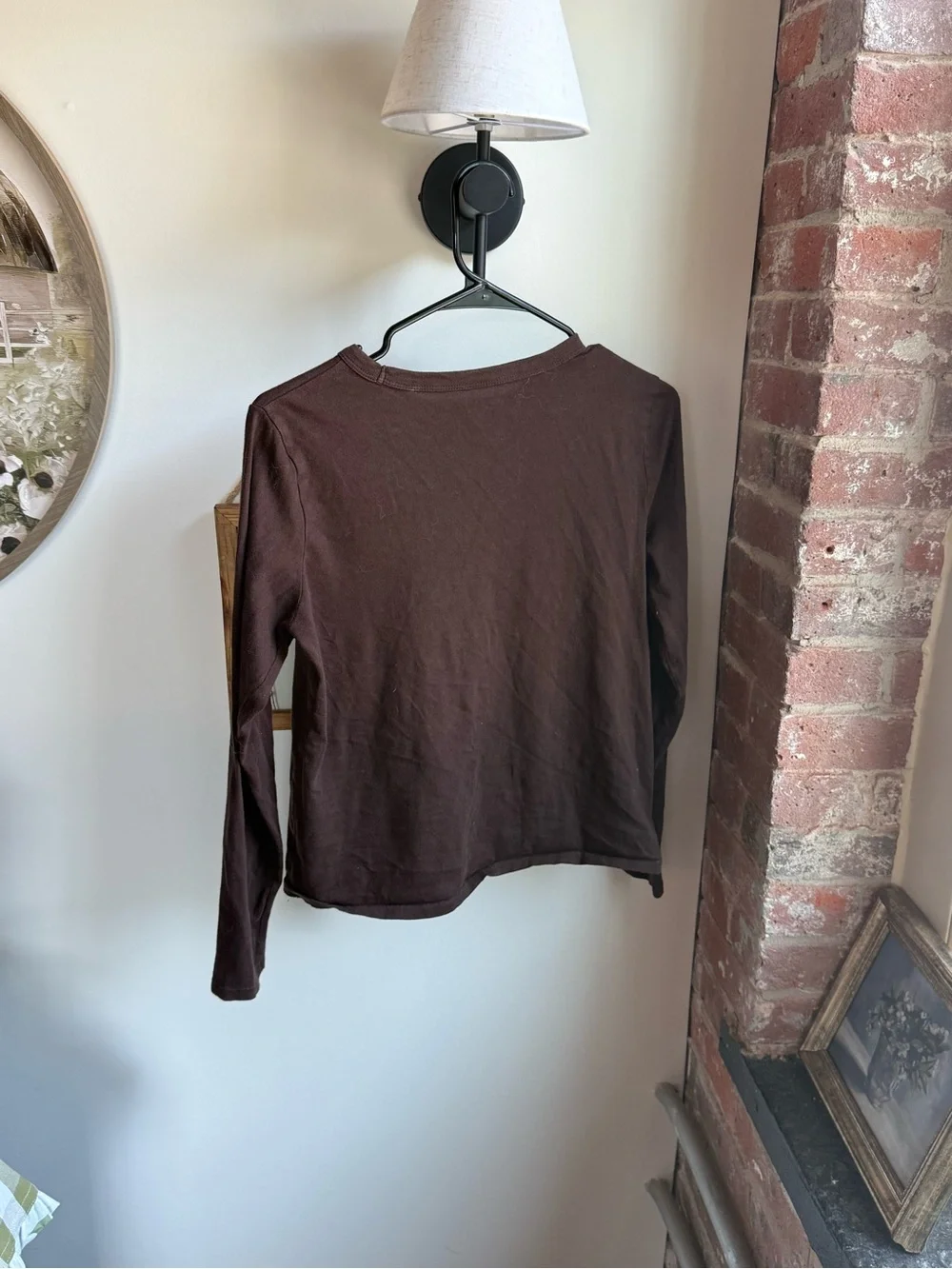 Old Navy Women's Long-Sleeve Crewneck Top - Chocolate Brown